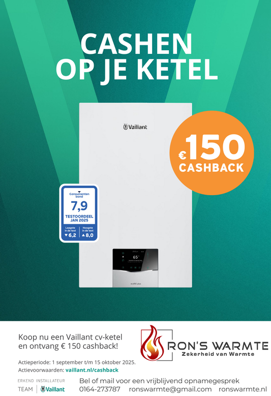 Cashen op je Vaillant CV ketel