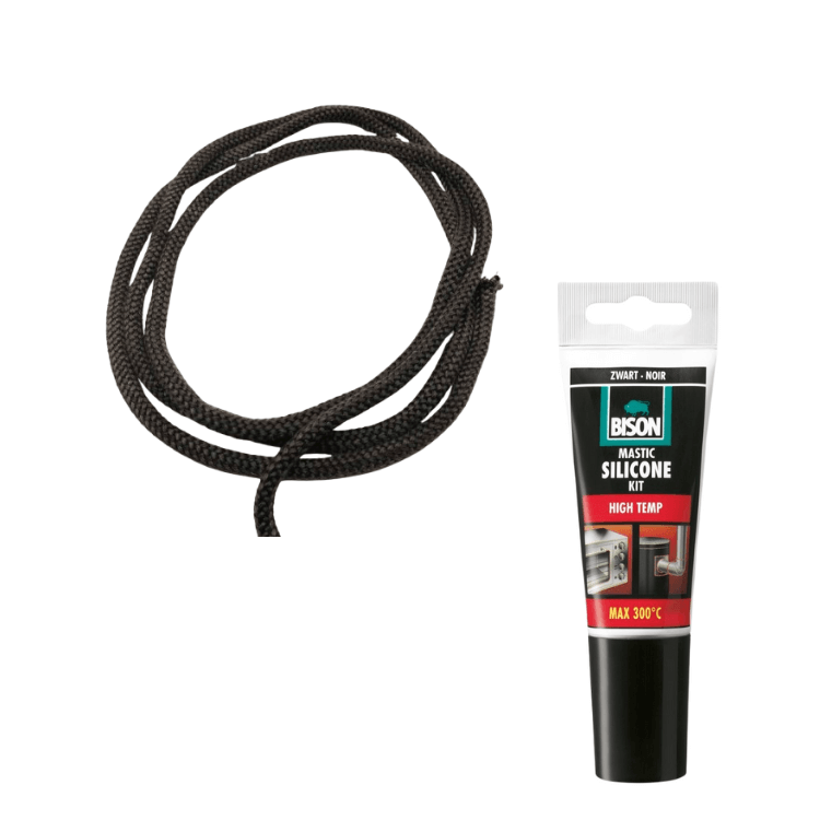 Edilkamin Touwpakking deur zwart 1.5 meter inclusief bison hittebestendige siliconenkit R1036440