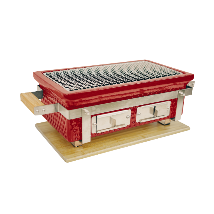 Rons Warmte Braza Table Grill Square Outr rood