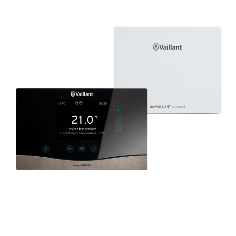 Actiepakket Vaillant draadloze sensocomfort 702F regelaar thermostaat met My Vaillant connect 940F internetmodule 