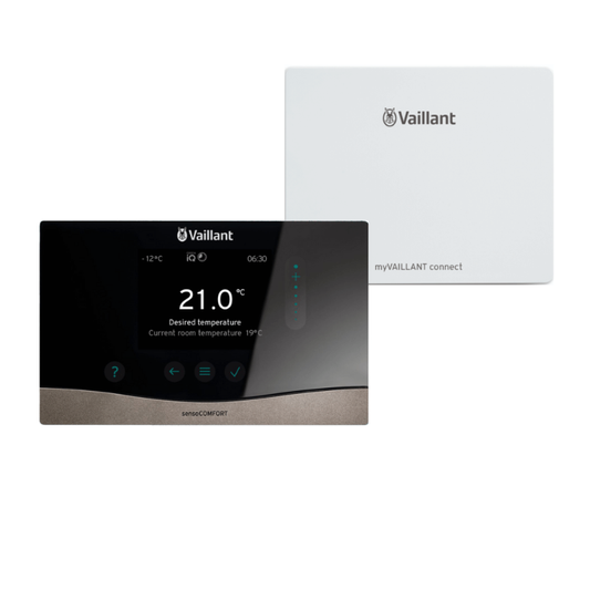 Actiepakket Vaillant draadloze sensocomfort 702F regelaar thermostaat met My Vaillant connect 940F internetmodule 